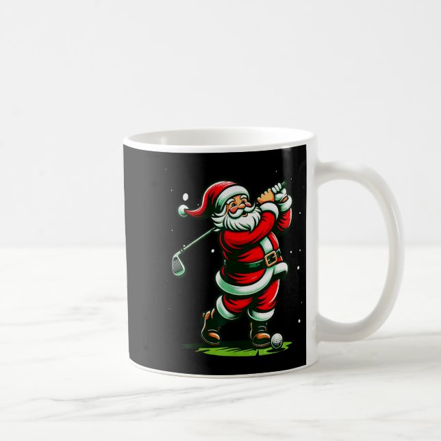 Christmas Srts, Santa Plays Golf Xmas Women Men &a Kaffemugg (Höger)