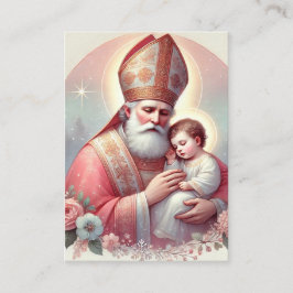 Christmas St. Nicholas. Baby Jesus Feast Day Visitkort