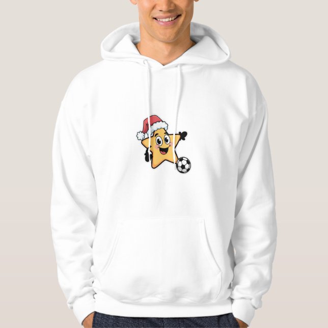 Christmas star playing soccer hoodie (Framsida)