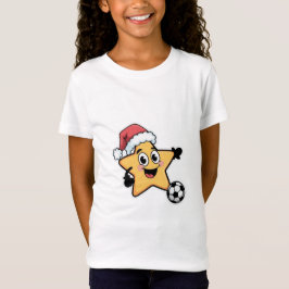 Christmas star playing soccer t shirt