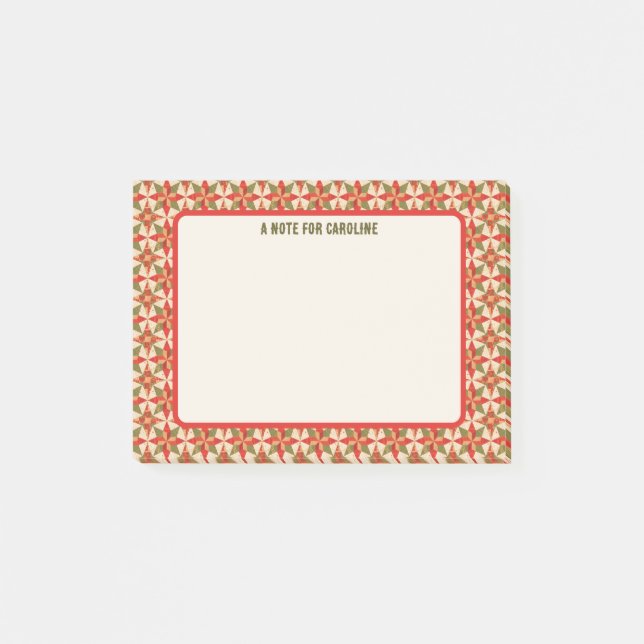 Christmas Star Quilt Post-it Block (Framsida)