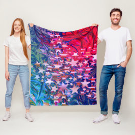 CHRISTMAS STARS Abstrakt Lila Red Lilac Fleecefilt