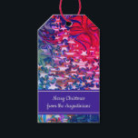 CHRISTMAS STARS | Abstrakt Winter | ANPASSNINGSBAR Presentetikett<br><div class="desc">Lägg till den speciella avslutande beröringen i dina presenter med de här märkrna med CHRISTMAS STARS-presentkort. En brant abstrakt utformning av lila,  ,  blå och lilaska stjärnor. Platshållare hälsning är anpassade,  så att du kan anpassa dig med din egen hälsning eller text. Del av CHRISTMAS STARS-samlingen.</div>