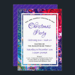 CHRISTMAS STARS | Abstrakt Winter | Festive Party Inbjudningar<br><div class="desc">Vibrant, snyggt, reflekterad julfestinbjudan med vintertemat färg om lila, , blå och ljusa stjärnor. I motsatsen står det att CHRISTMAS BLESSINGS i ett subtilt mönster. Platshållartext är ANPASSADE så att du kan lägga till ditt namn och information. Matchande kontorsmaterial och presenter finns i CHRISTMAS STARS Collection by Berean Designations. Även...</div>