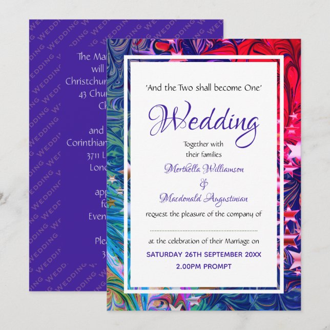 CHRISTMAS STARS | Abstrakt Winter | Framtida Inbjudningar (Fram/baksida)