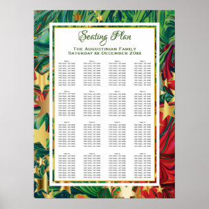 CHRISTMAS STARS Anpassningsbar Party 160 Sittplan Poster