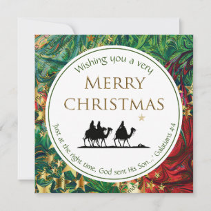 CHRISTMAS STARS Tre Wise Manar Festive Scripture Julkort