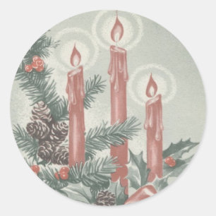 CHRISTMAS STICKER - ADVENT WREATHE OCH CANDLES RUNT KLISTERMÄRKE