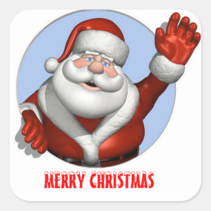 CHRISTMAS STICKER FYRKANTIGT KLISTERMÄRKE