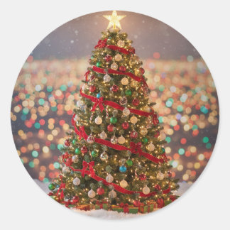 Christmas Sticker  Runt Klistermärke