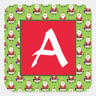 CHRISTMAS STICKERS ANPASSNINGSBAR INITIAL ENVELOPE FYRKANTIGT KLISTERMÄRKE