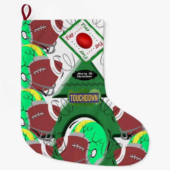 Christmas Stocking, Football Sports Stor Julstrumpa (Framsidan)