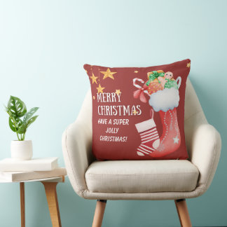 Christmas Stocking Full of Gifts Illustration Kudde