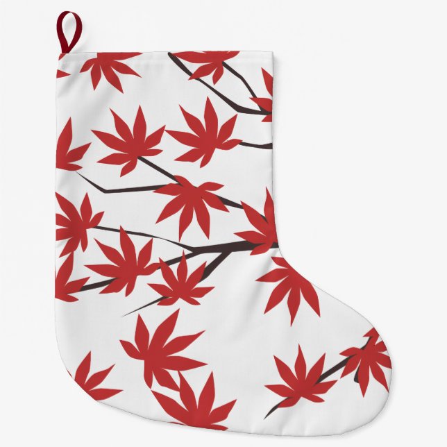 Christmas Stocking, Red Leaves  Stor Julstrumpa (Framsidan)