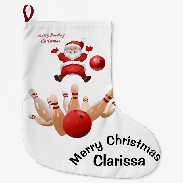 Christmas Stocking,  Santa Bowling Stor Julstrumpa (Framsidan)
