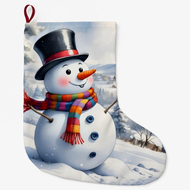 Christmas Stocking, Snowman Stor Julstrumpa (Framsidan)