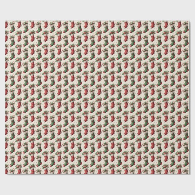 Christmas Stocking Wrapping Paper Presentpapper (Platt)