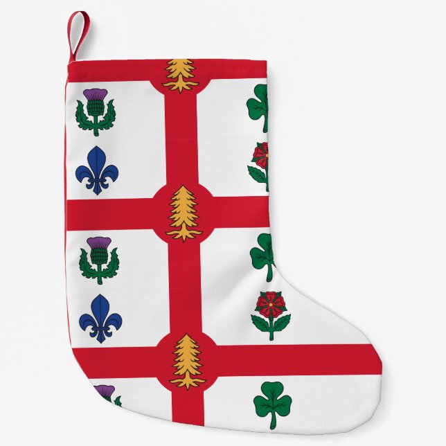 Christmas Stockings with Flag of Montreal Liten Julstrumpa (Framsidan)