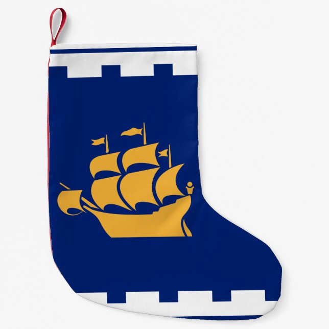 Christmas Stockings with Flag of Quebec City Liten Julstrumpa (Framsidan)