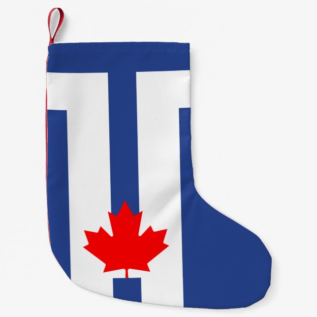 Christmas Stockings with Flag of Toronto, Canada Liten Julstrumpa (Framsidan)
