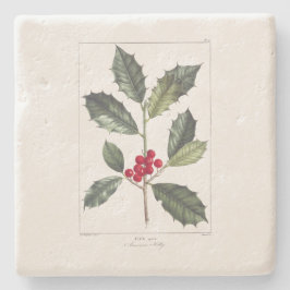 CHRISTMAS STONE UNDERLÄGG: HOLLY: REDOUTÉ STENUNDERLÄGG