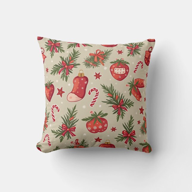 Christmas Strawberry Sock Pillow Cushion Kudde (Framsida)