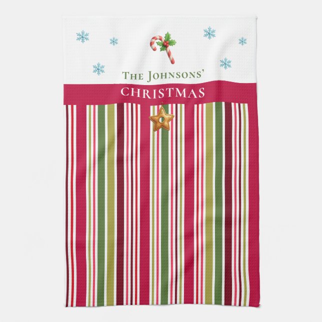 Christmas Striped– Holiday Cooking & Baking Gift Kökshandduk (Vertikal)