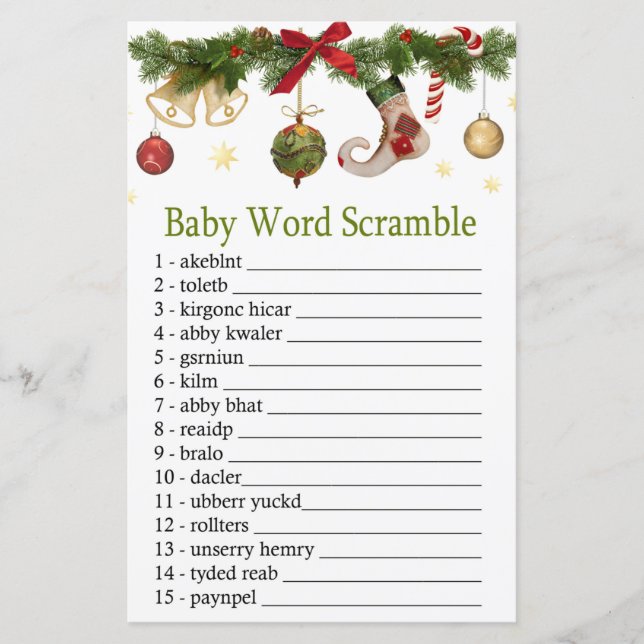 Christmas-strumpor i Baby ord (Framsida)