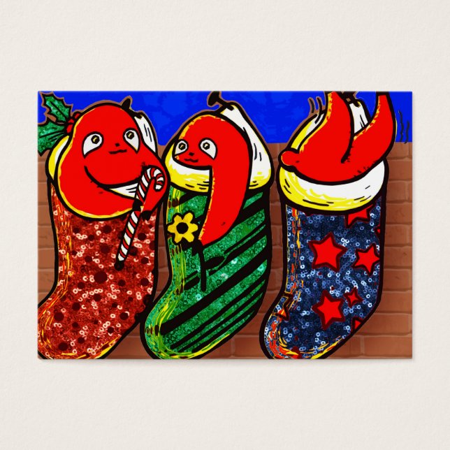 Christmas-strumpor Visitkort (Framsidan)