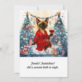 Christmas Study Break Invitation Siamese Cat Inbjudningar