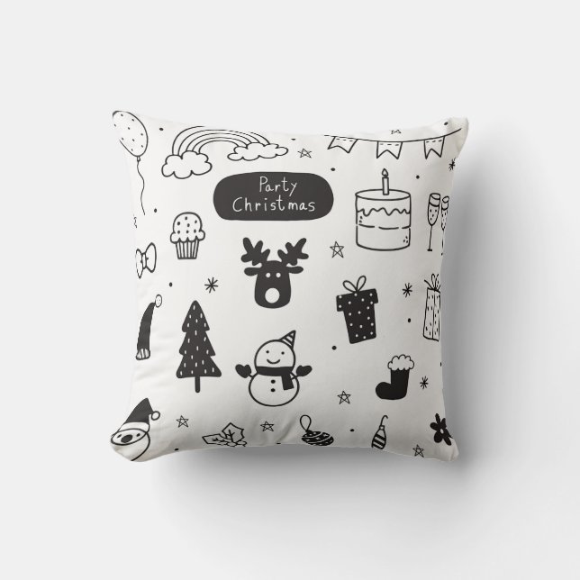 Christmas style black and white  kudde (Framsida)