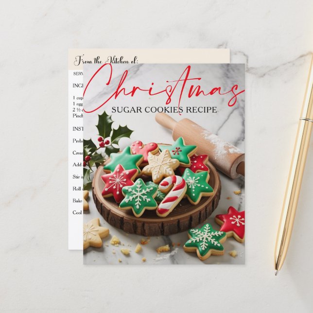 Christmas Sugar Cookies Recipe Card (Fram/Back In Situ)