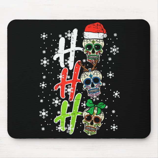 Christmas Sugar Skull Ho Ho Ho Xmas Mexican Men Wo Musmatta (Framsidan)