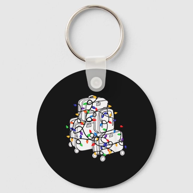 Christmas Suitcase Vacation With Lights, Fam Trave Nyckelring (Framsida)