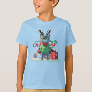Christmas super cat t-shirt
