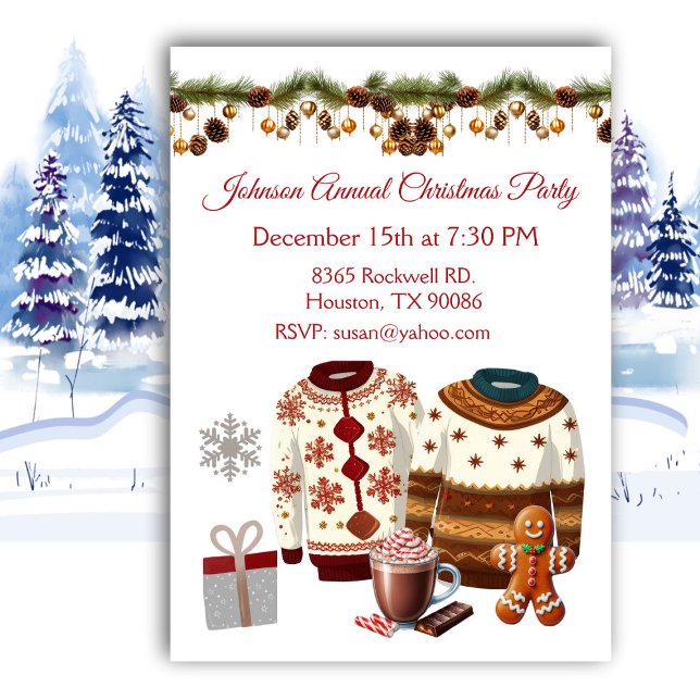  Christmas Sweater Annual Party Invitation Inbjudningar (Skapare uppladdad)