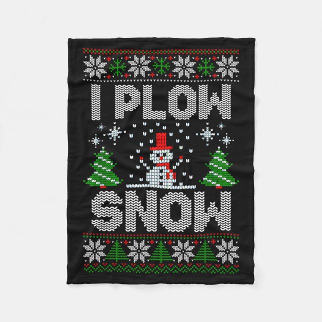 Christmas Sweater I Plow Snow Matching Couples Paj Fleecefilt (Framsidan)