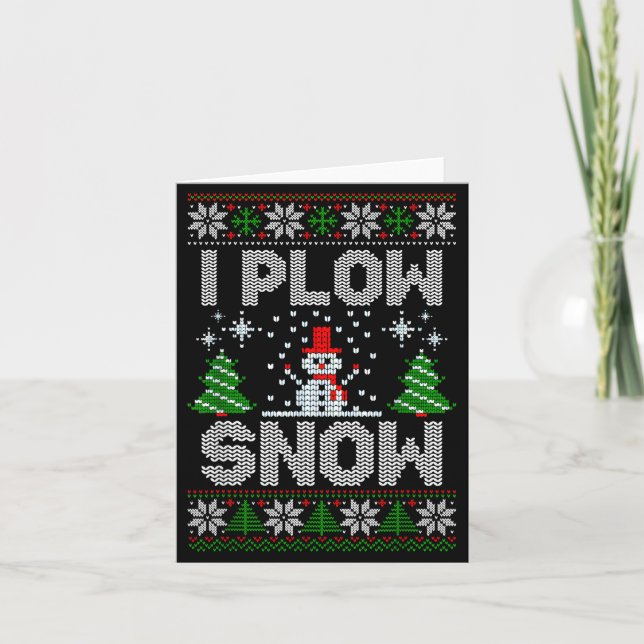 Christmas Sweater I Plow Snow Matching Couples Paj Kort (Framsida)