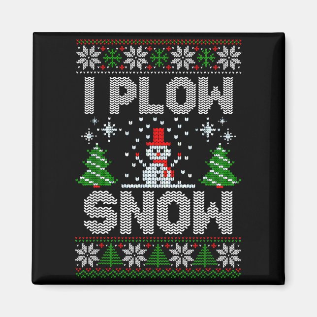 Christmas Sweater I Plow Snow Matching Couples Paj Magnet (Framsidan)