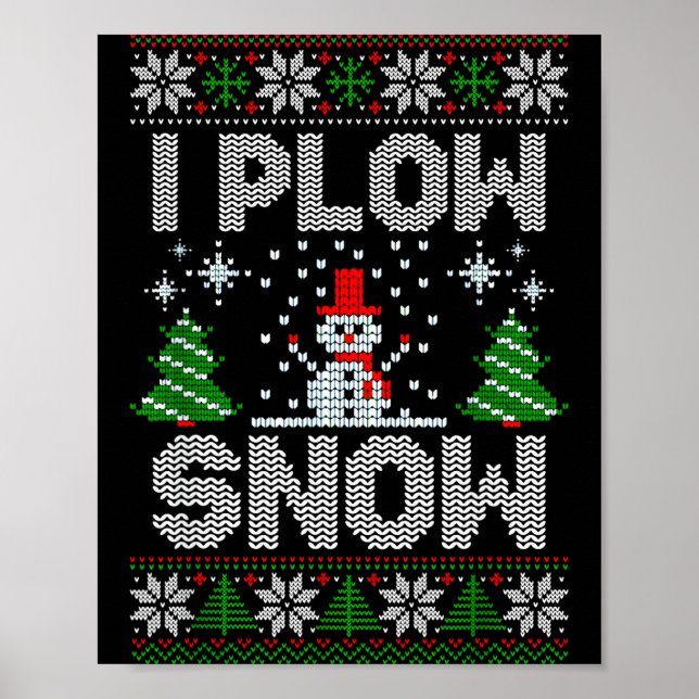 Christmas Sweater I Plow Snow Matching Couples Paj Poster (Framsidan)