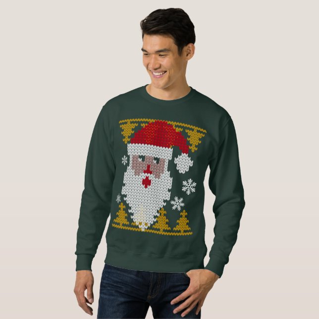 christmas sweater Jultomten Lång Ärmad Tröja (Hel framsida)