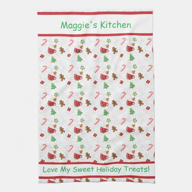Christmas Sweets – Candy Canes, Cookies & Cocoa Kökshandduk (Vertikal)