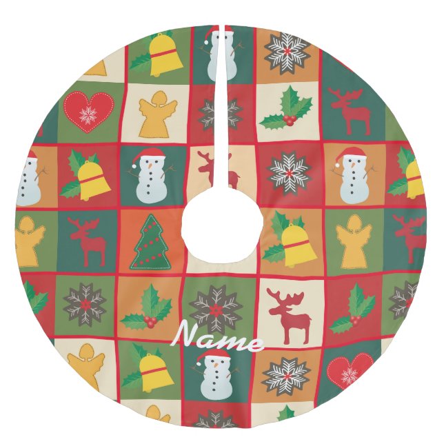 Christmas Symbols Medley Art Thunder_Cove Julgransmatta Borstad Polyester (Framsidan)