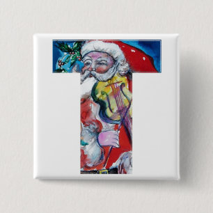 CHRISTMAS T BREV / SANTA MED VIOLIN MONOGRAM KNAPP