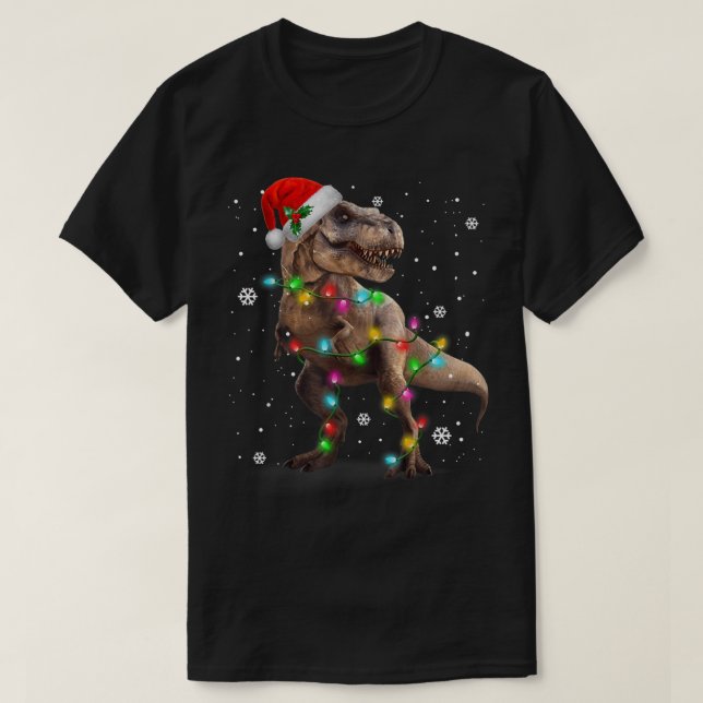 Christmas T-Rex Dinosaur Funny Holiday Shirt T Shirt (Design framsida)