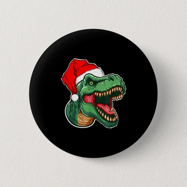 Christmas T-rex  Knapp (Framsida)