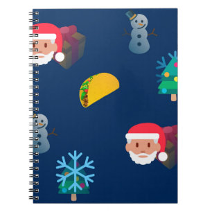 christmas taco emoji anteckningsbok med spiral