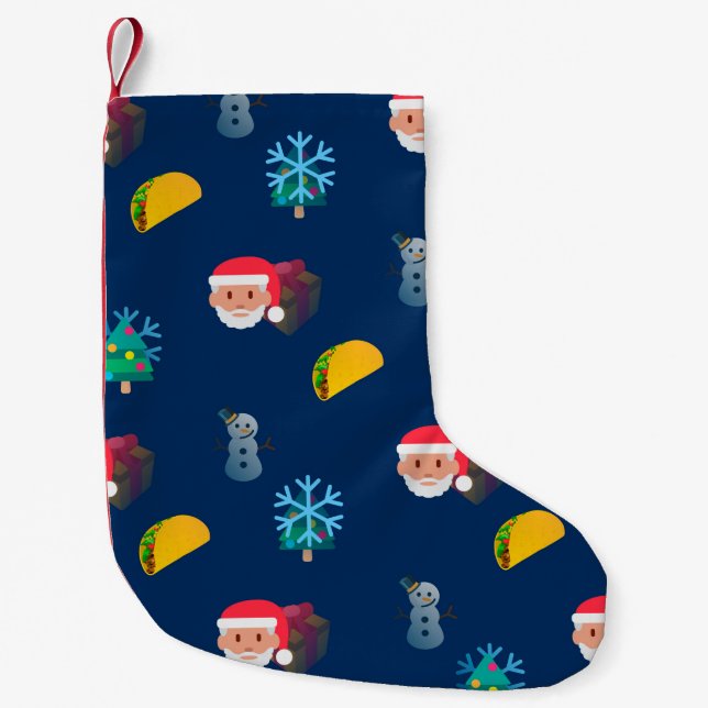 Christmas taco emoji julafton stockning 2 liten julstrumpa (Framsidan)