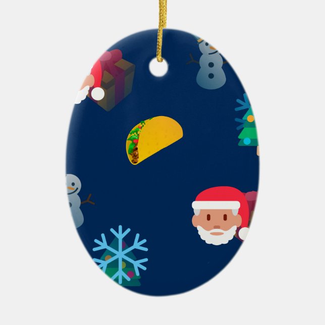 christmas taco emoji julgransprydnad keramik (Framsidan)