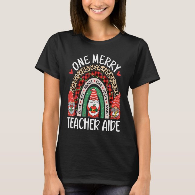 Christmas Teacher Aide  Gnomes Assistant Teacher T Shirt (Framsida)